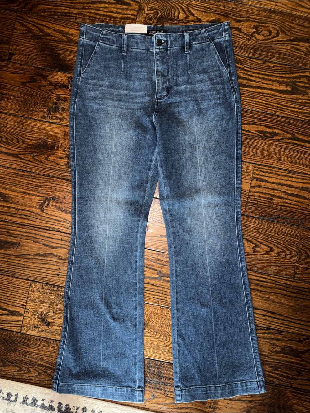 Judy Blue Women's Flare Jeans in Faded Blue Denim